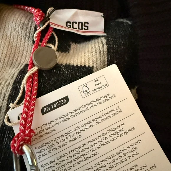 GCDS Black and Cream Mens Sweater - Picture 9 of 11